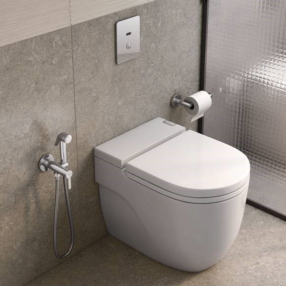 Nuevo set mezclador sanitario de ducha con soporte de Genebre para ganar espacio en el baño