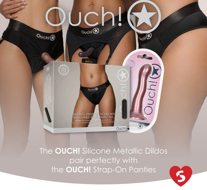 Los panties strap-on de OUCH! que combinan perfectamente con sus dildos metálicos