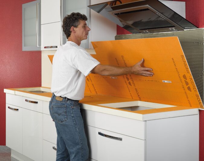 Schlüter-KERDI-BOARD, el soporte ideal para la construcción de encimeras con cerámica y piedra natural
