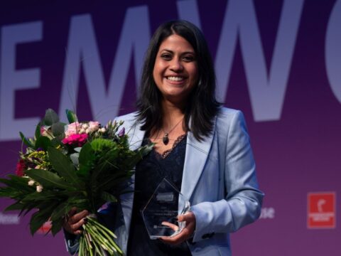 Sahana Shastry receives the Young Engineer Woman Award