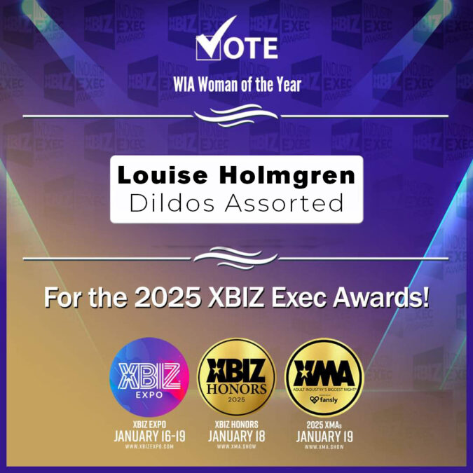 ¡Vota por Louise Holmgren como Mujer del Año en XBIZ!