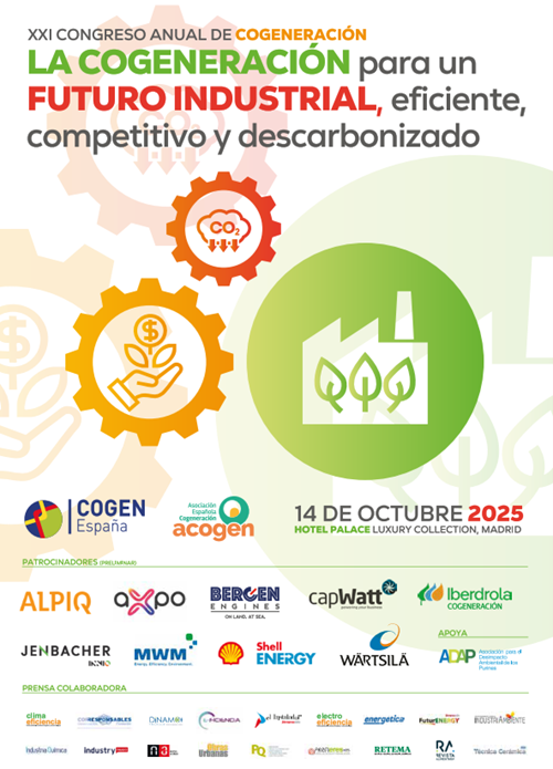 El XXI Congreso Anual de Cogeneración amplía el plazo para acogerse a la cuota económica