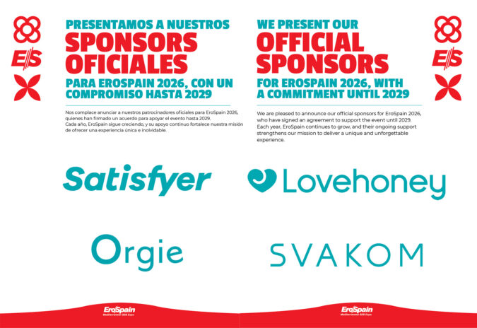 EroSpain anuncia sus patrocinadores oficiales hasta 2029: Satisfyer, Orgie, Lovehoney y Svakom