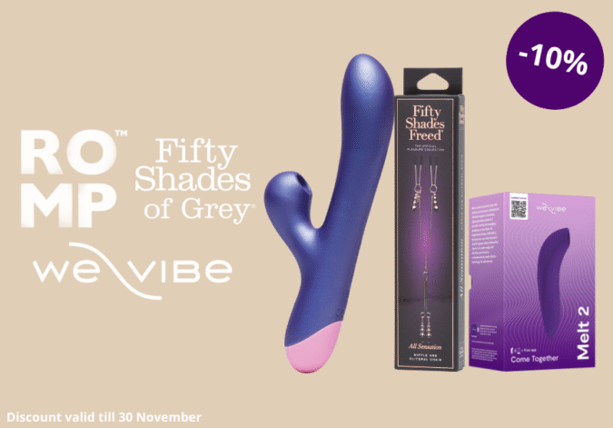 10% de descuento en We-Vibe, ROMP y Fifty Shades of Grey hasta el 30 de noviembre de 2025