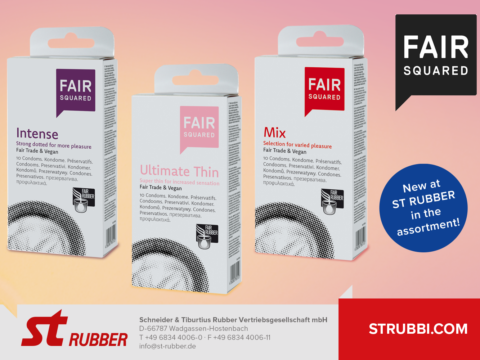 Preservativos FAIR SQUARED: una opción sostenible y vegana en ST Rubber