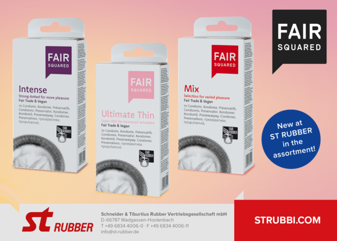Preservativos FAIR SQUARED: una opción sostenible y vegana en ST Rubber