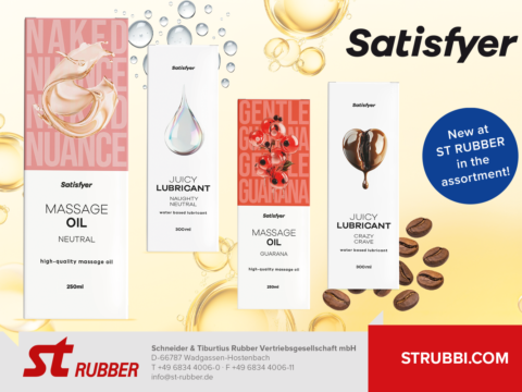 ST RUBBER amplía su catálogo con los lubricantes y aceites de masaje de Satisfyer