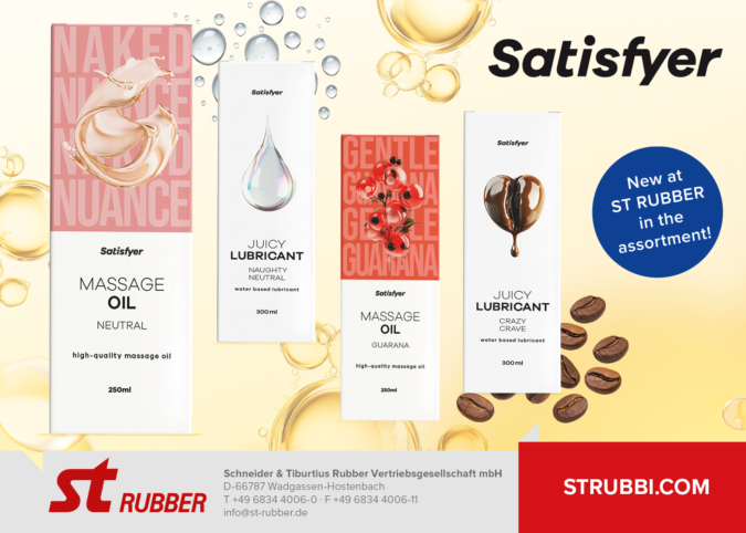ST RUBBER amplía su catálogo con los lubricantes y aceites de masaje de Satisfyer