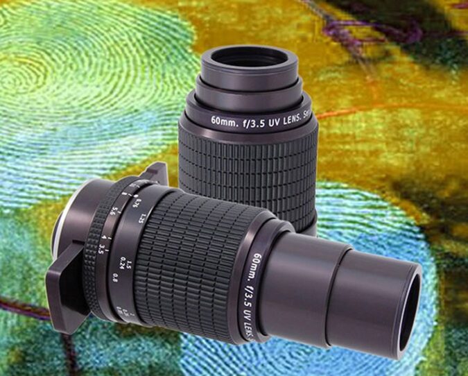 Optimised UV lenses for forensic investigation