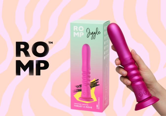 ROMP Jiggle, un dildo thrusting diseñado para juego manos libres