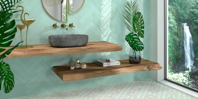Cómo combinar azulejos brillantes y mates para crear espacios con personalidad