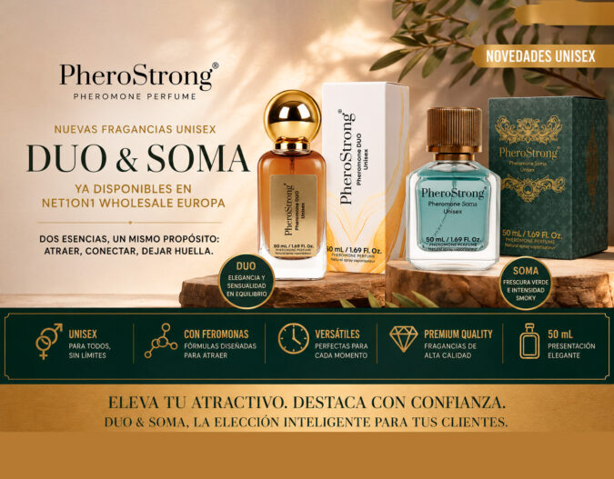Los nuevos perfumes con feromonas unisex Duo & Soma disponibles en Net1on1 Europa