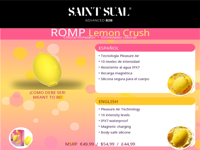 ROMP Lemon Crush: estimulación clitorial con tecnología Pleasure Air