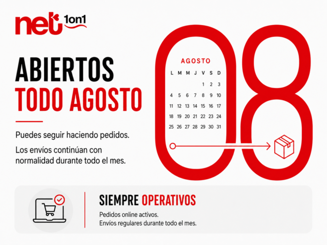 Net1on1 sigue operativa en agosto: pedidos y envíos continúan con normalidad