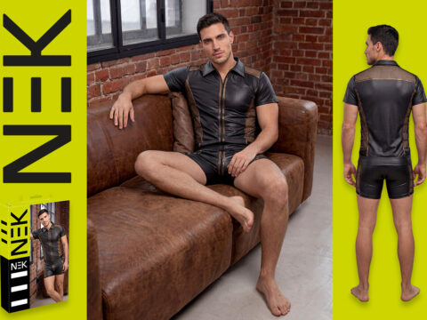 NEK combina wetlook, transparencias y detalles en bronce en su nuevo conjunto masculino