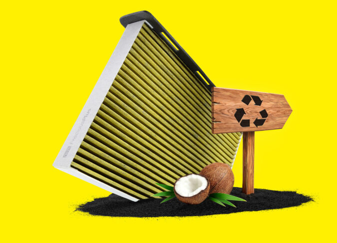 Primeros filtros de habitáculo con carbón activo reciclado que ahorrarán 240 t de cáscaras de coco al año
