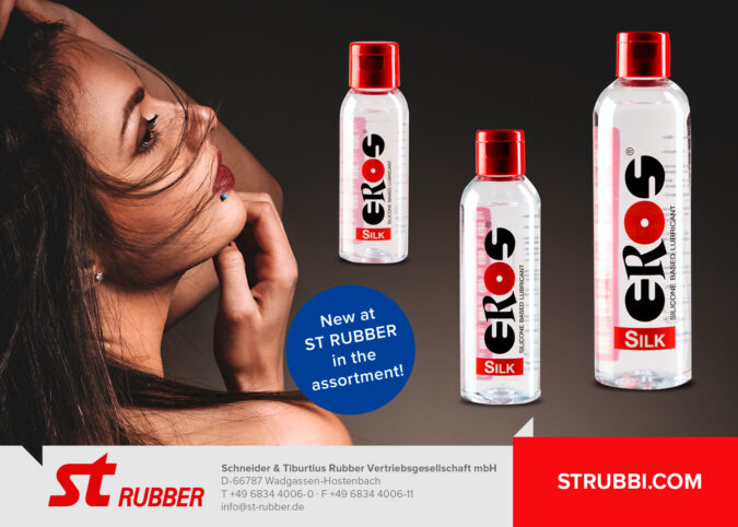 ST RUBBER incorpora EROS Silk Silicone Based Lubricant en tres formatos