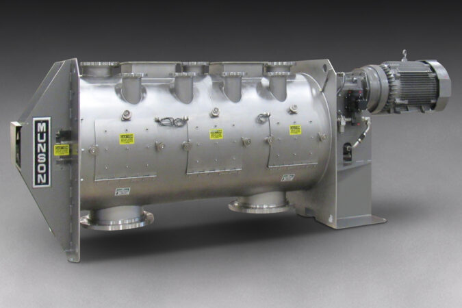 Cylindrical plough blender handles problematic materials fast